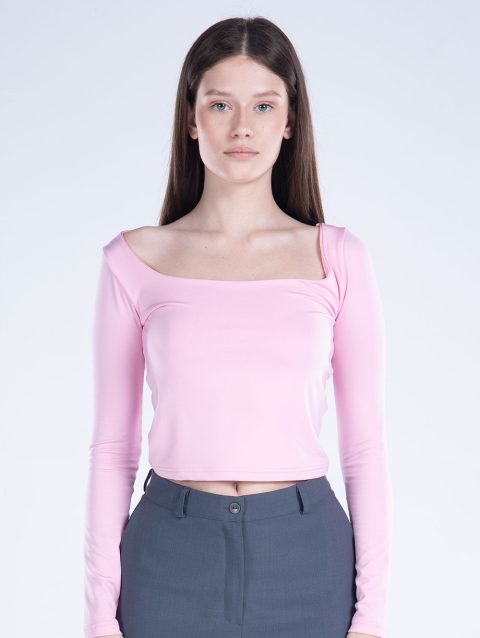 Basic Long Sleeve Square Neck Top