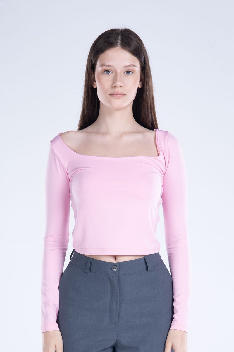 Basic Long Sleeve Square Neck Top