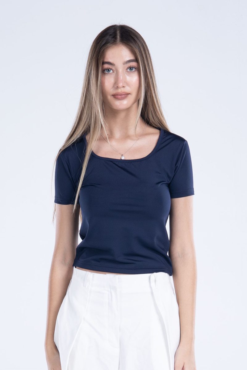 Basic Short Sleeve Square Neck Top - Image 27