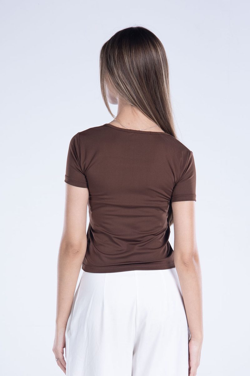Basic Short Sleeve Square Neck Top - Image 35