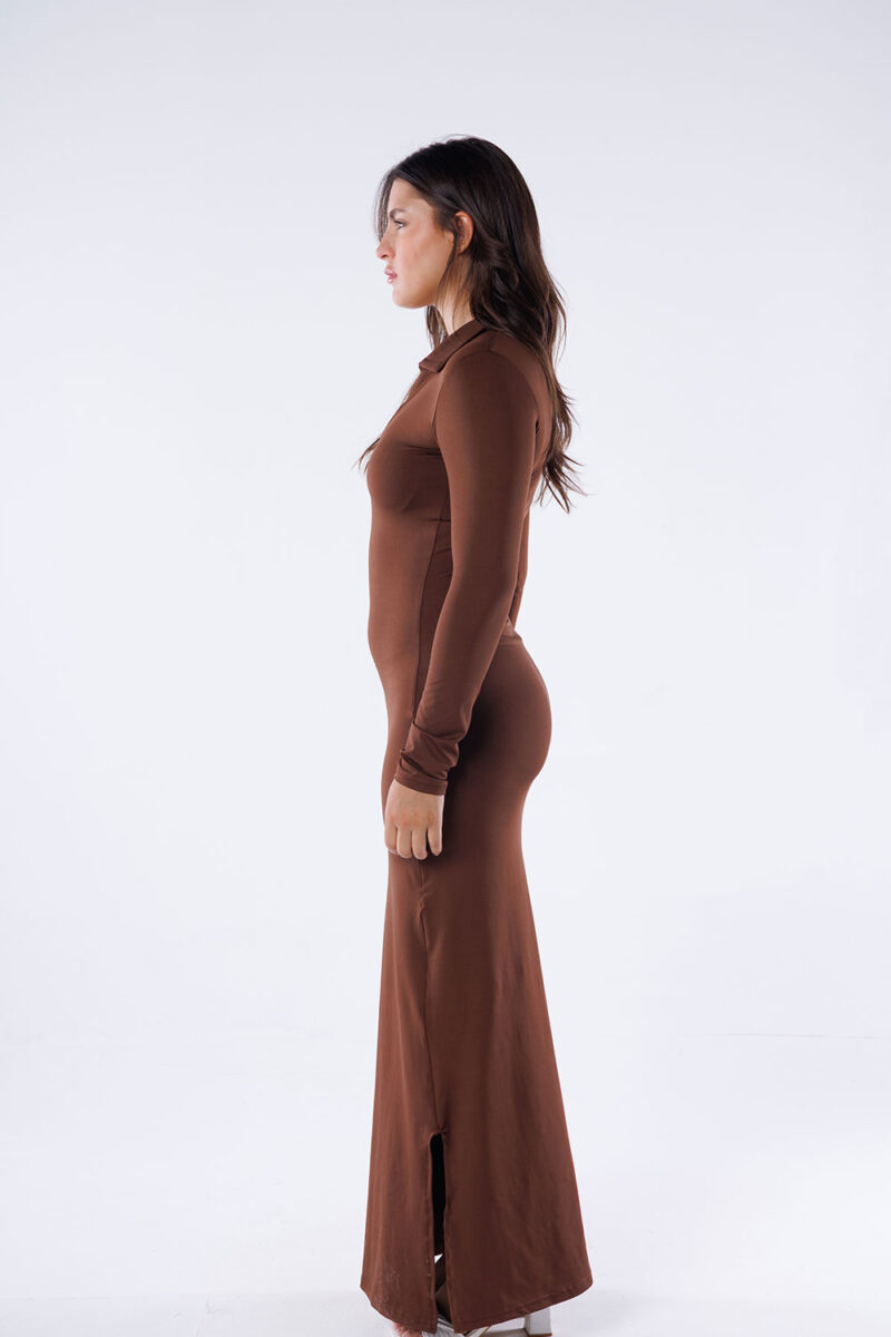 Polo Collar Maxi Dress - Image 12