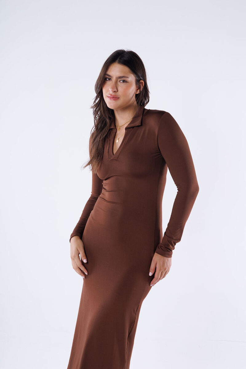 Polo Collar Maxi Dress - Image 14