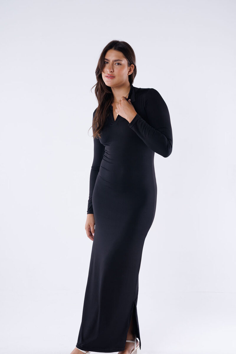 Polo Collar Maxi Dress - Image 18