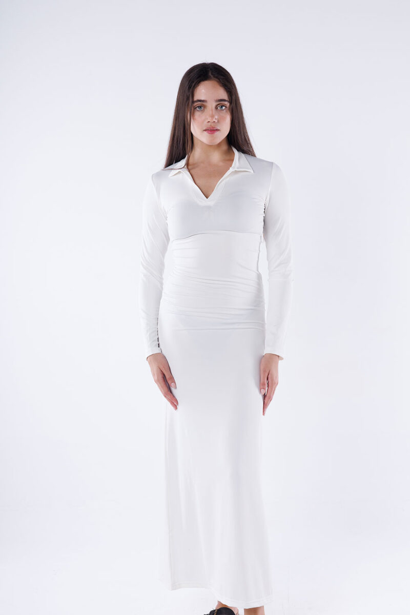 Polo Collar Maxi Dress - Image 24