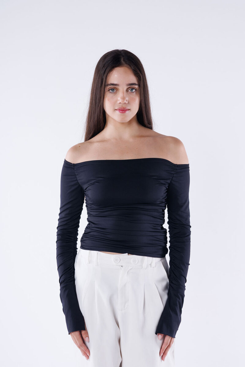 Off-Shoulder Long Sleeve Top - Image 29