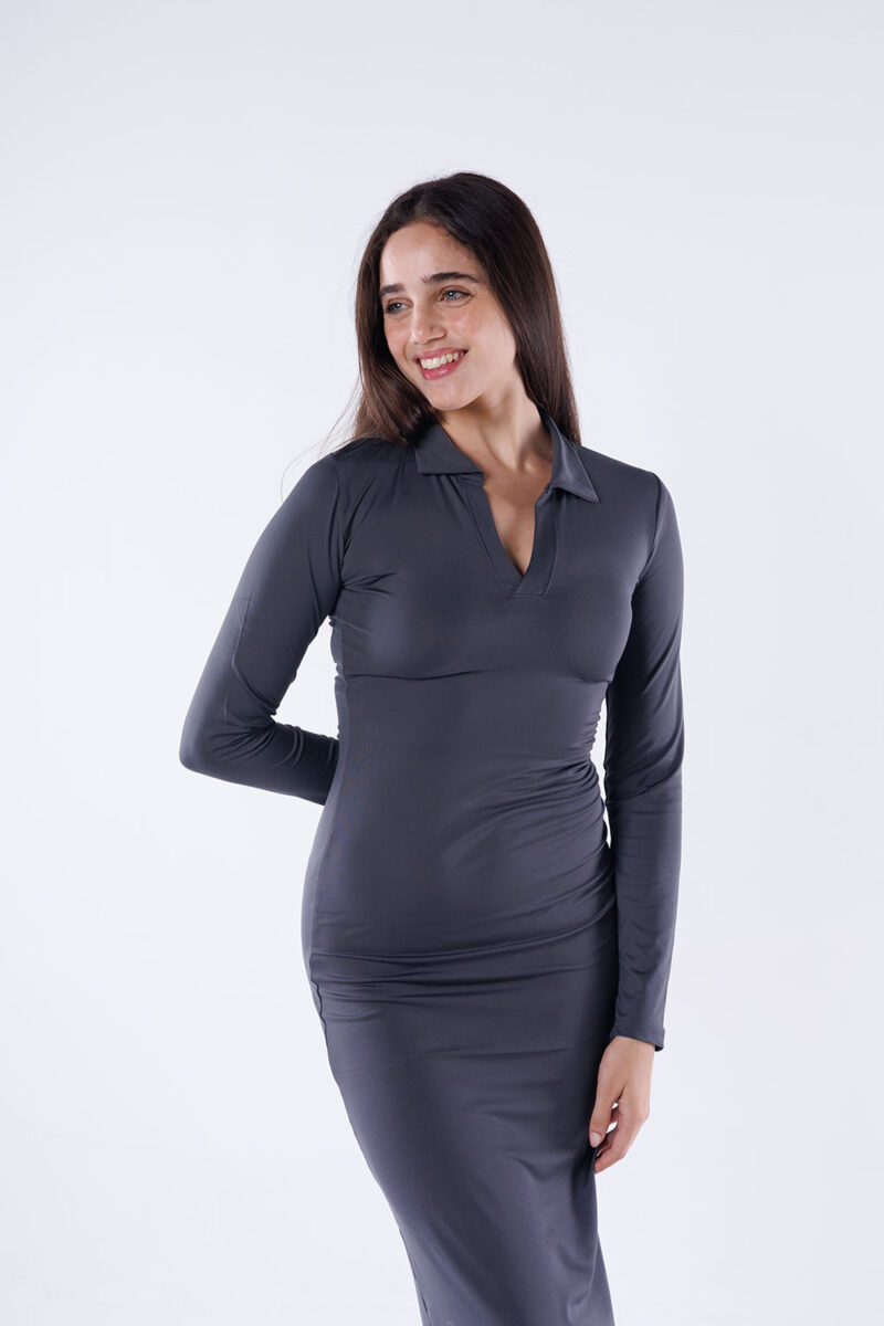 Polo Collar Maxi Dress - Image 31