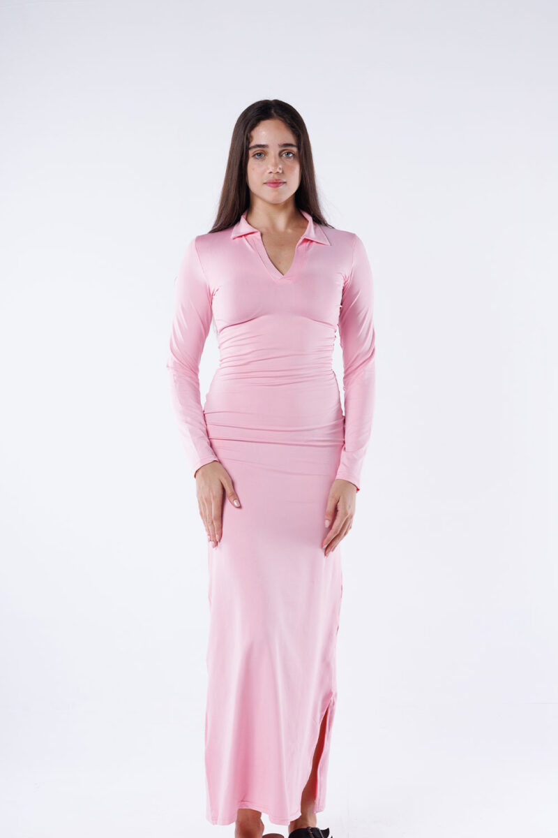 Polo Collar Maxi Dress - Image 32