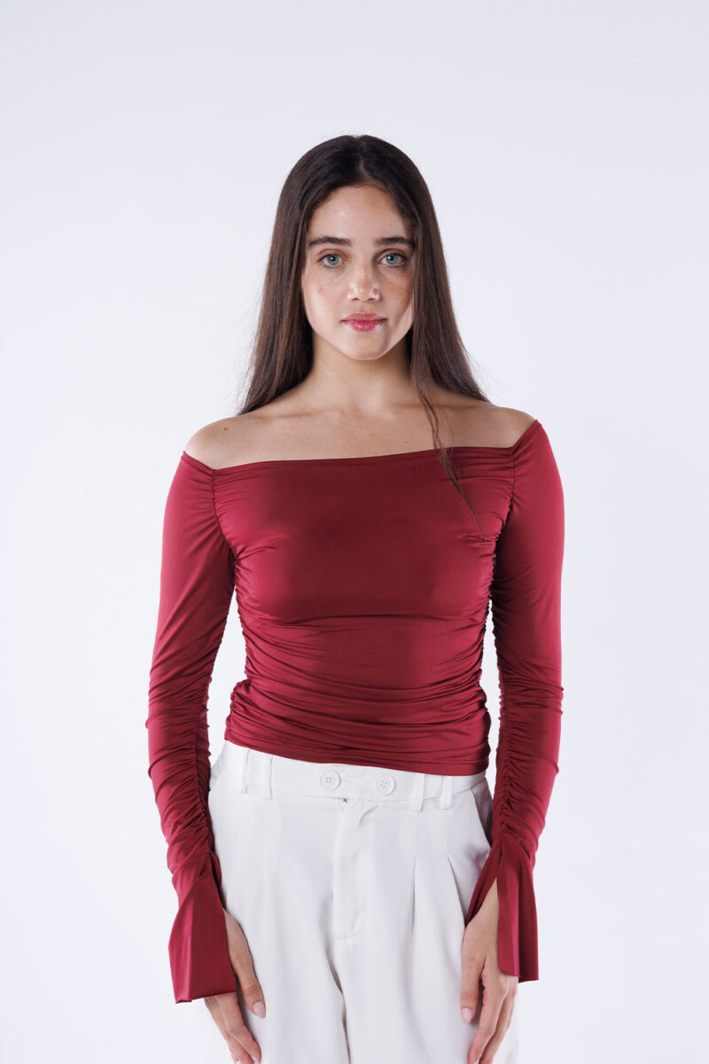 Off-Shoulder Long Sleeve Top - Image 18