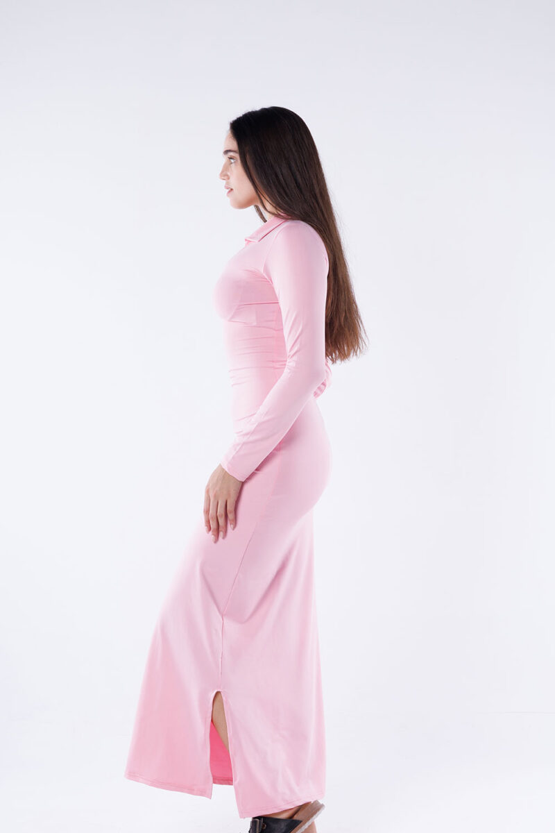 Polo Collar Maxi Dress - Image 33