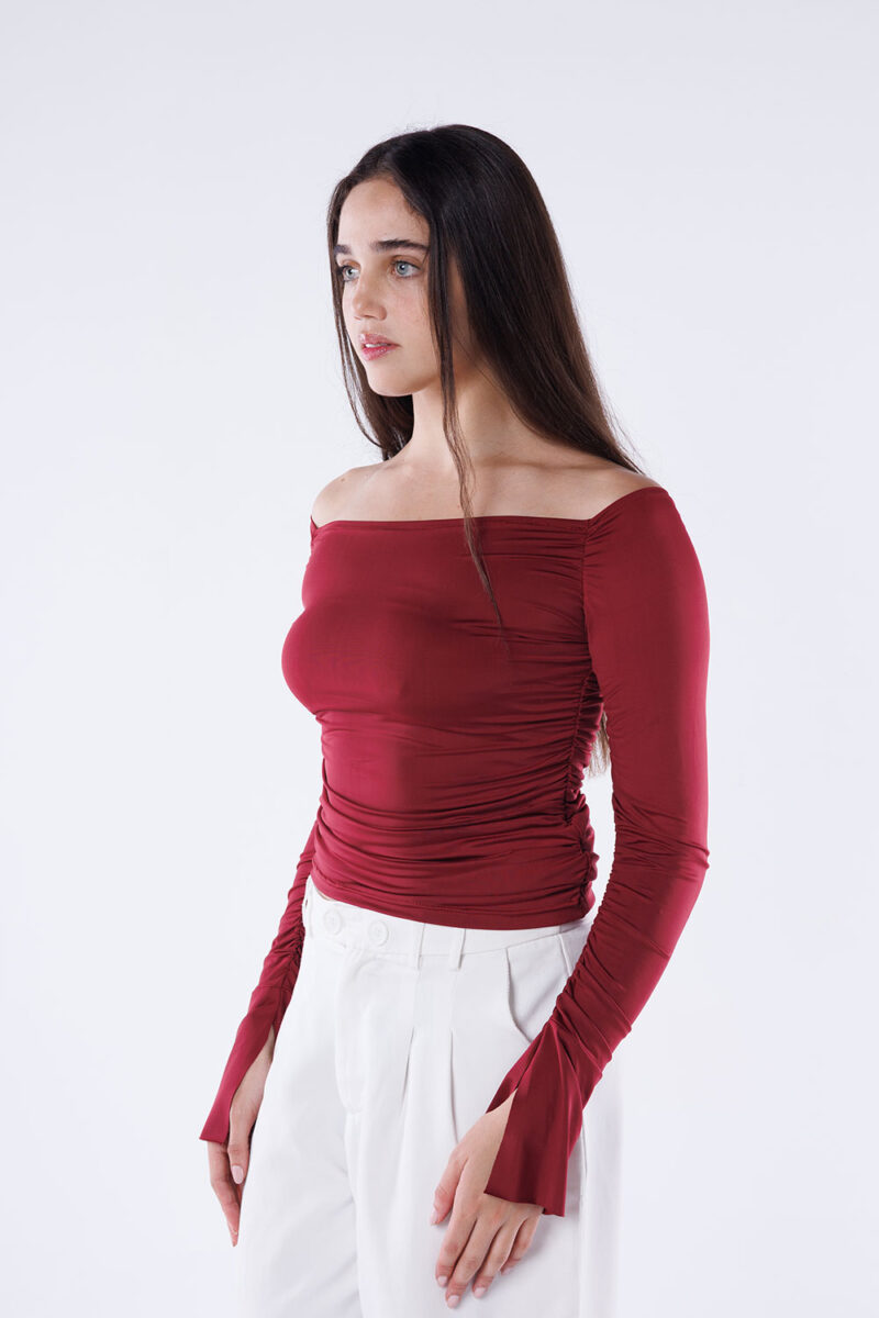 Off-Shoulder Long Sleeve Top - Image 19