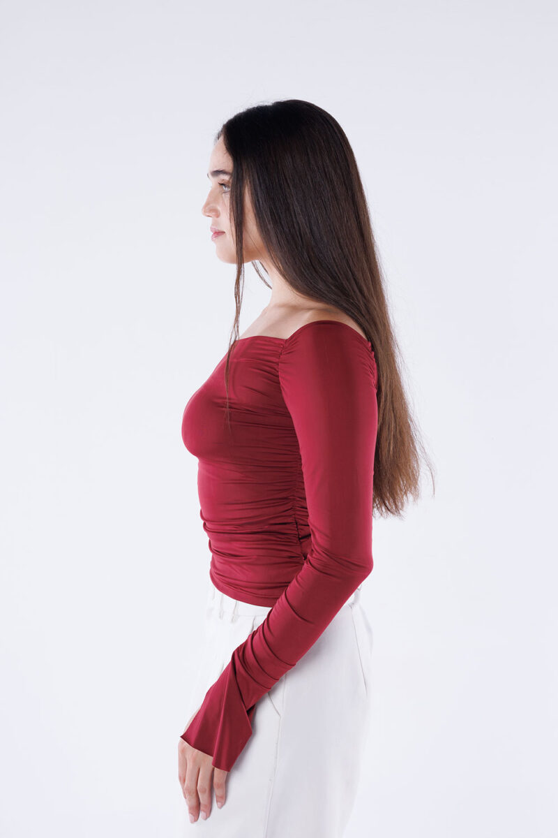 Off-Shoulder Long Sleeve Top - Image 20