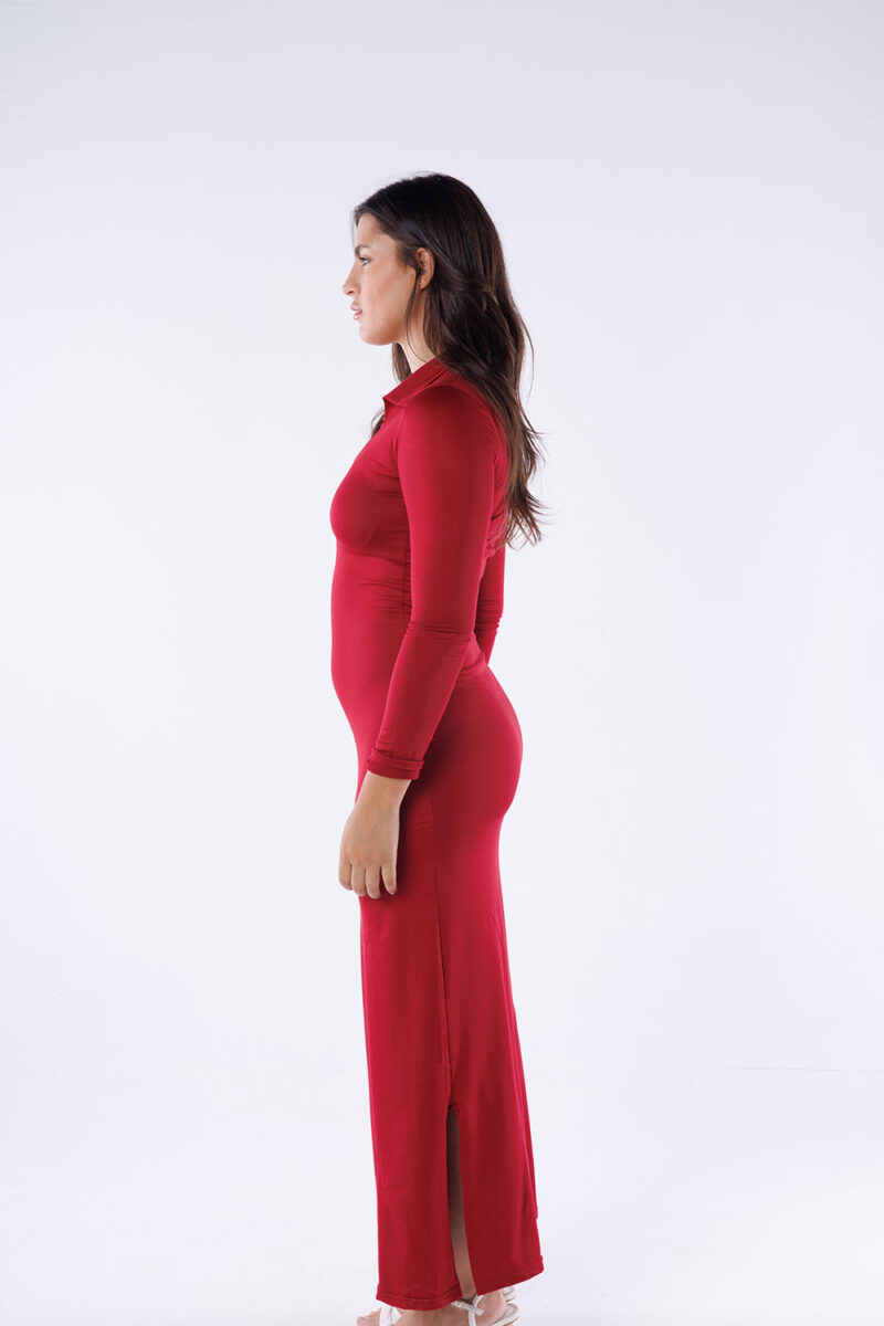 Polo Collar Maxi Dress - Image 8