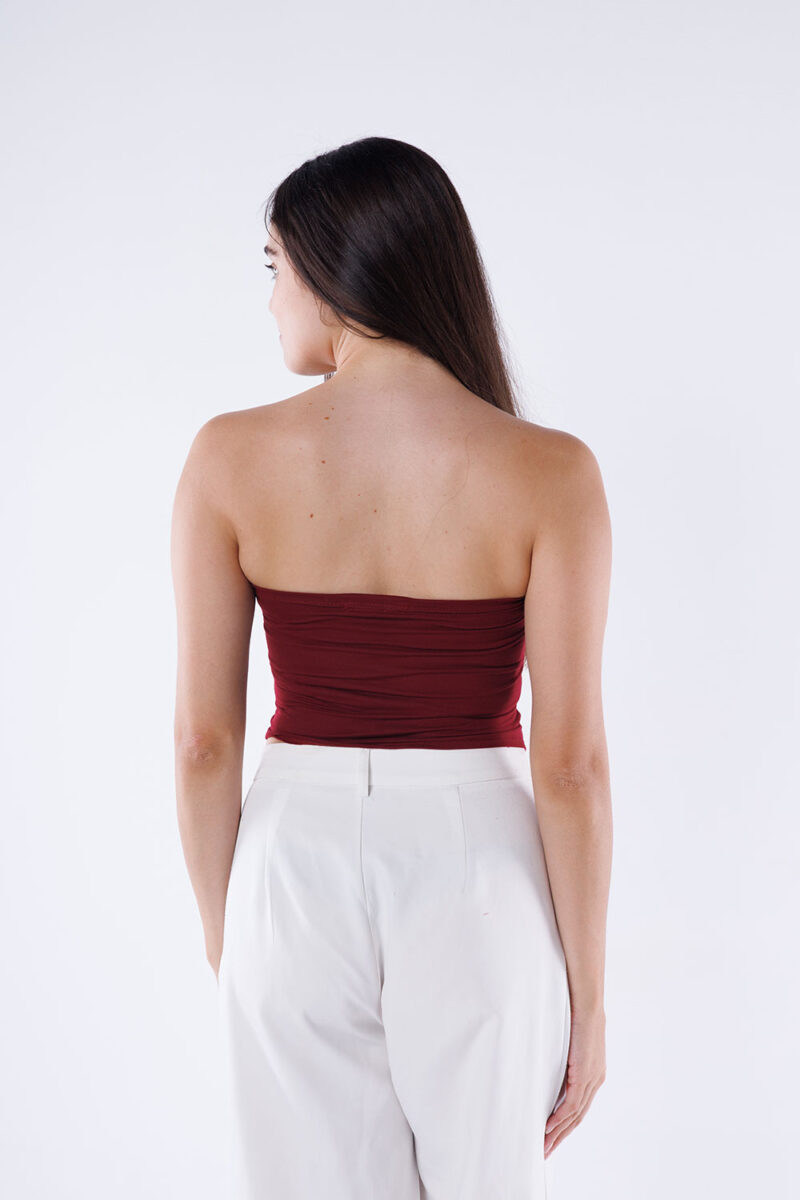 Asymmetric Hem Strapless Top - Image 12
