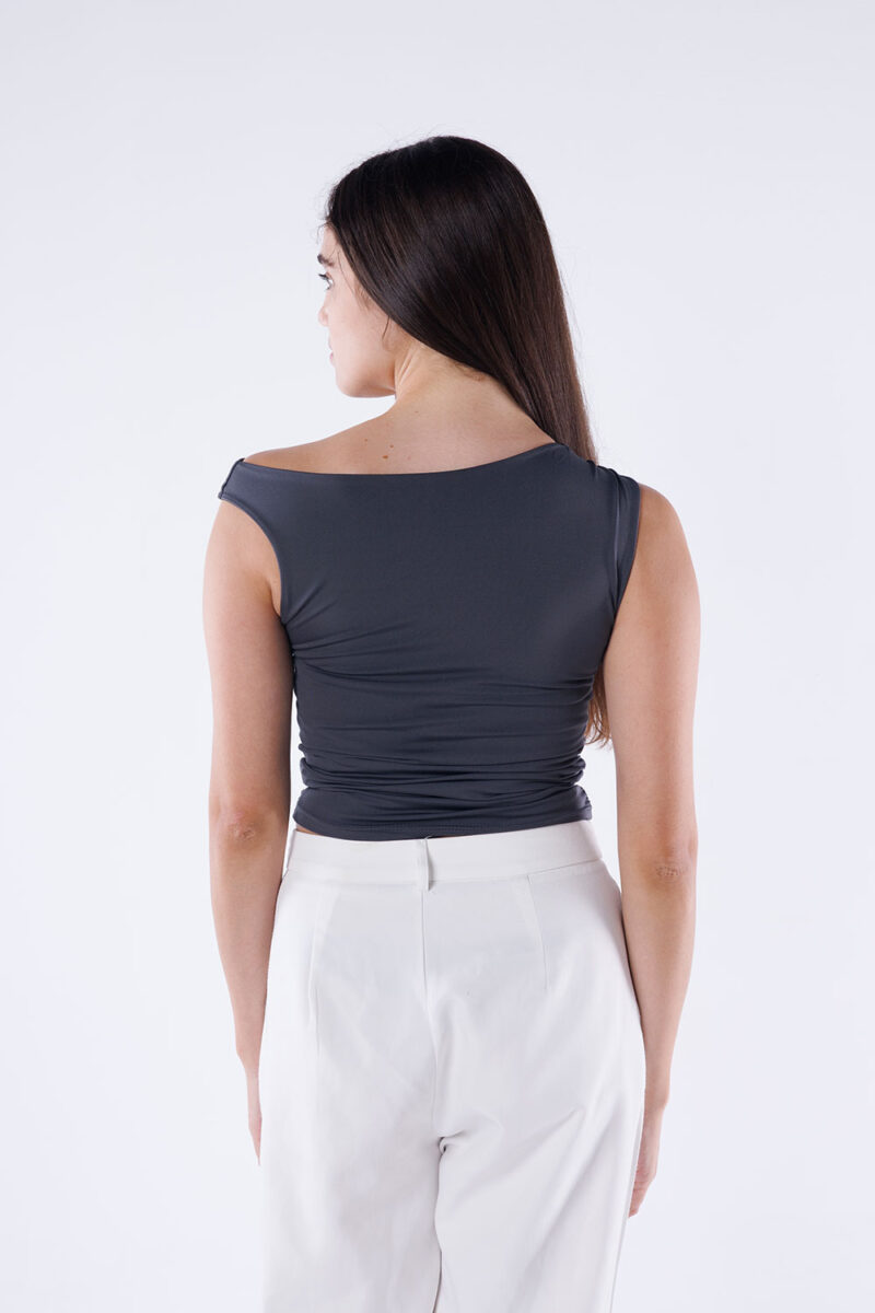 One Shoulder Rushed Asymmetrical Top - Image 16