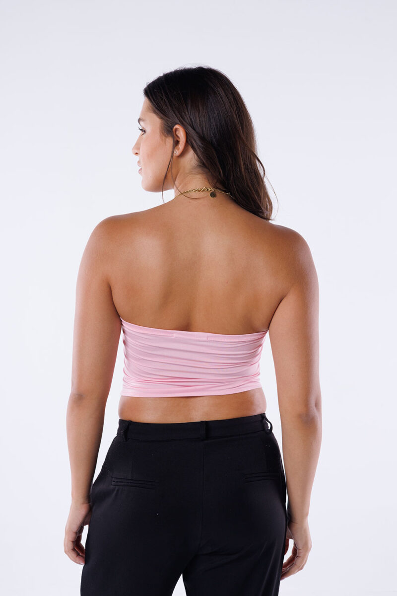 Asymmetric Hem Strapless Top - Image 20