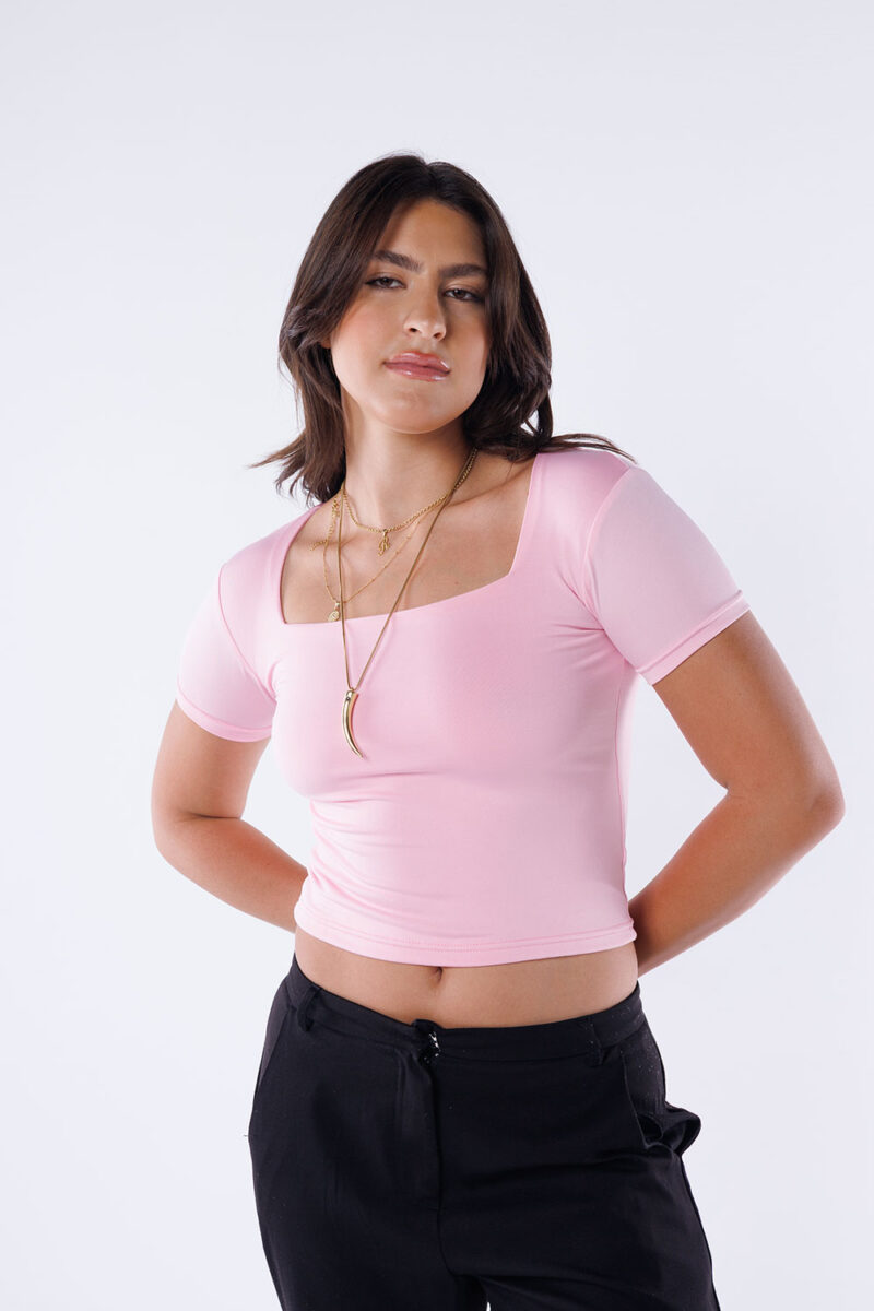Square Neck Short Sleeve Top - Image 23