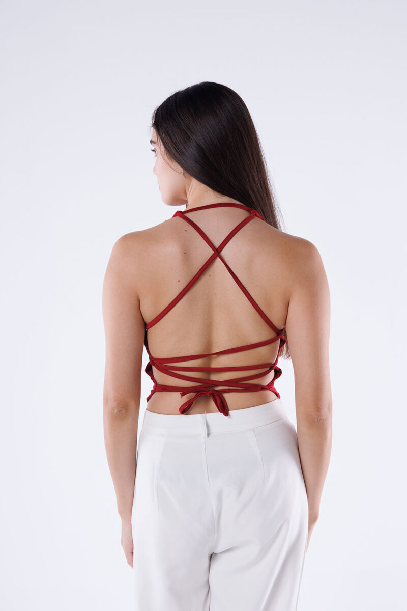 Crisscross Back Halter Top - Image 4