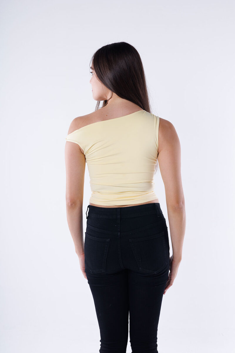 One Shoulder Rushed Asymmetrical Top - Image 32