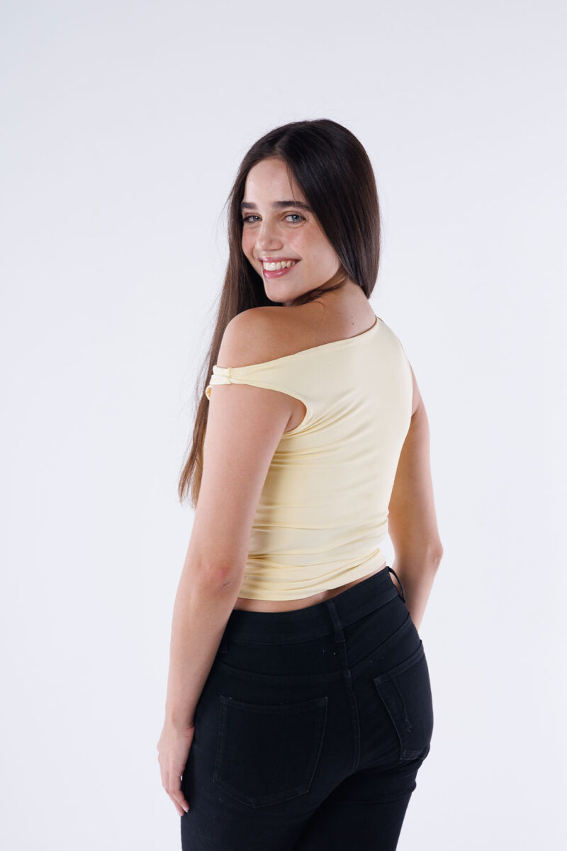 One Shoulder Rushed Asymmetrical Top - Image 33