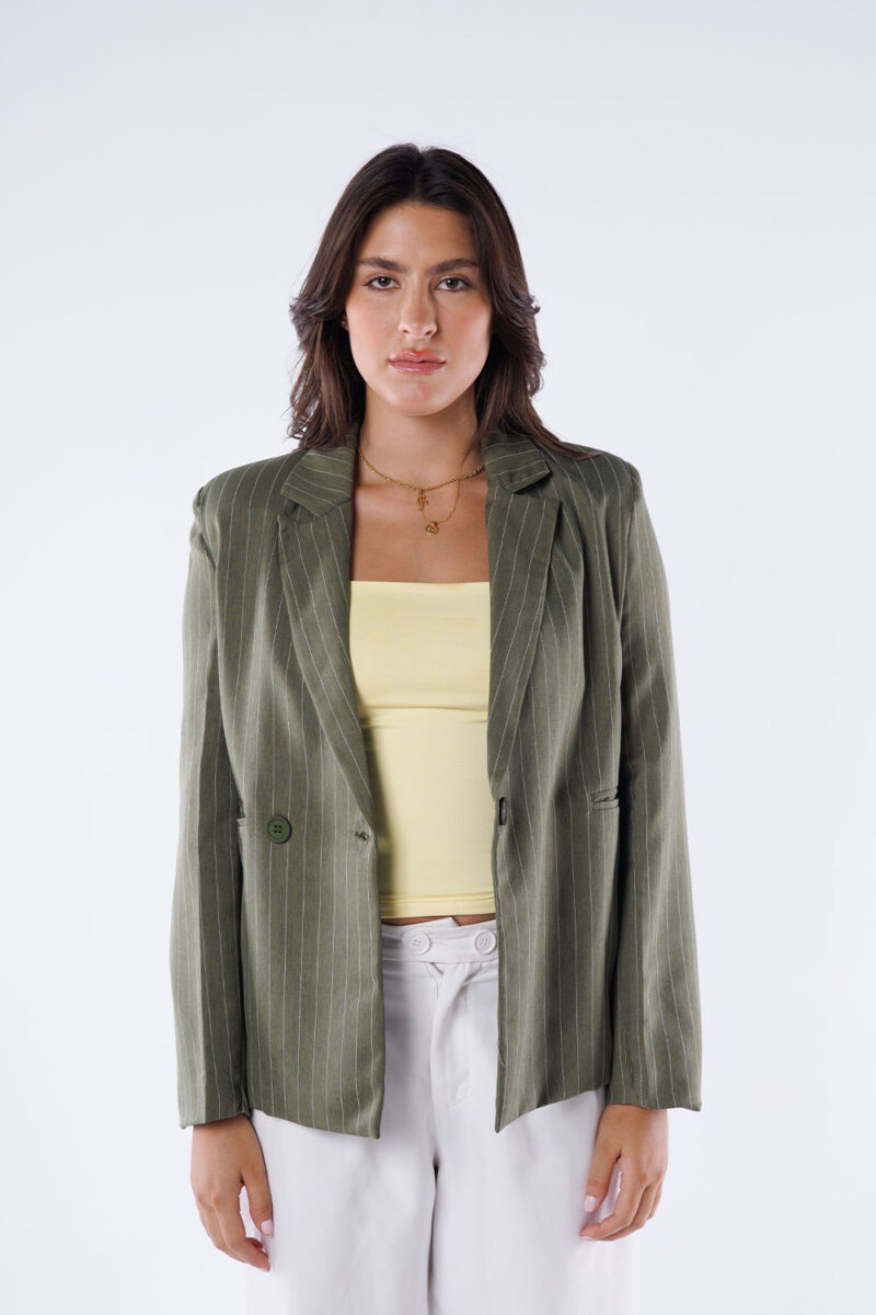 Pinstripe Blazer - Image 6