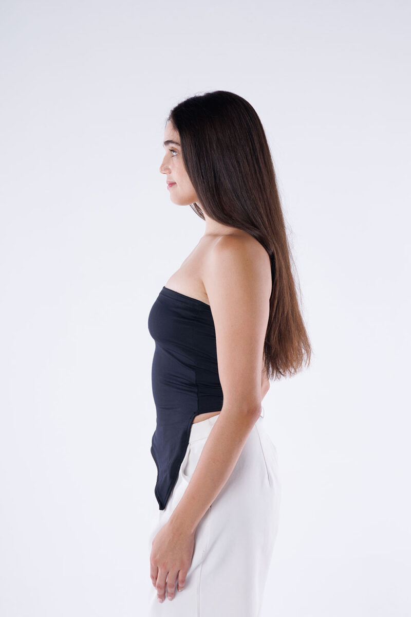 Asymmetric Hem Strapless Top - Image 7