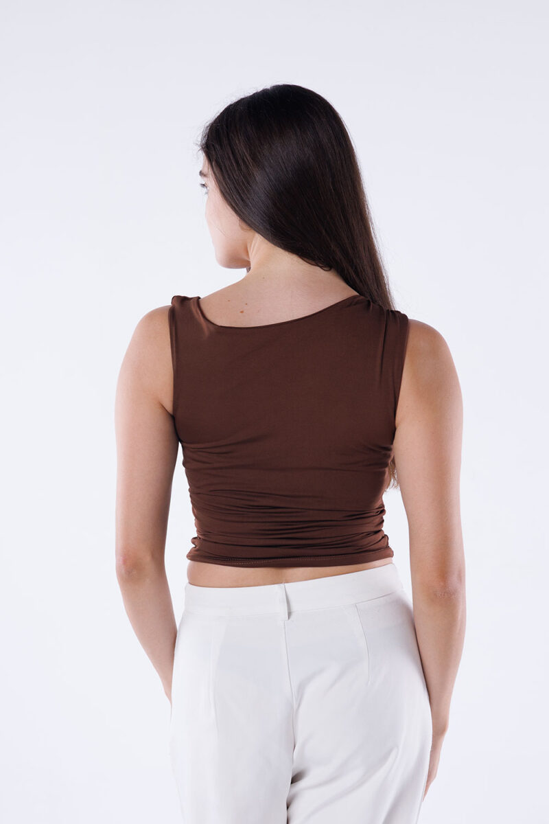 One Shoulder Rushed Asymmetrical Top - Image 9