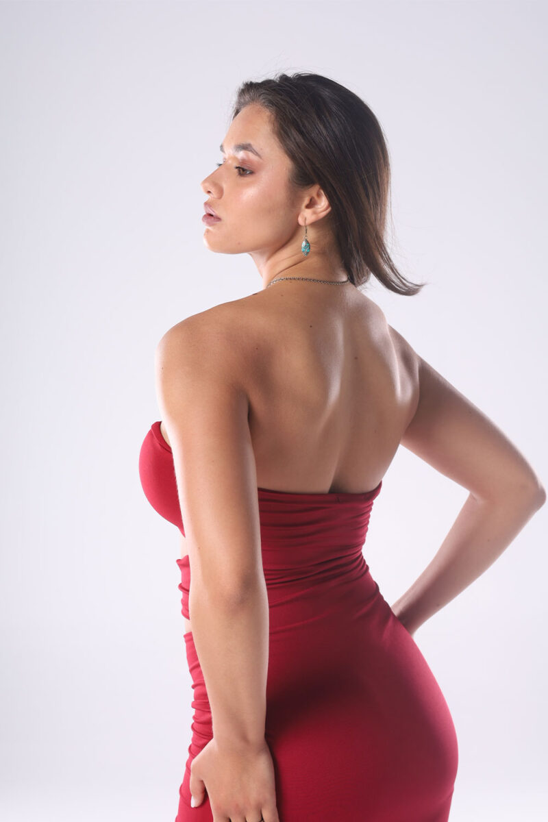 Cut-Out Maxi Dress with Stainless-Steel Brooch - Image 8