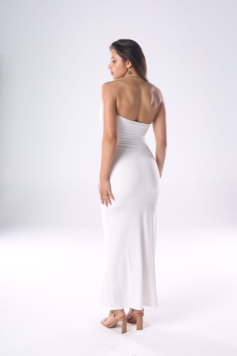 Cut-Out Maxi Dress with Stainless-Steel Brooch - Image 5