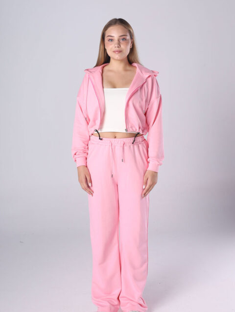 Cropped Full-Zip Tracksuit Set – 3 piece