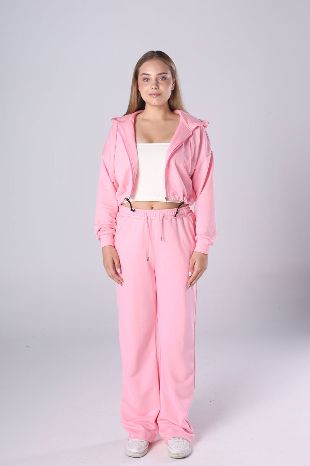 Cropped Full-Zip Tracksuit Set – 3 piece
