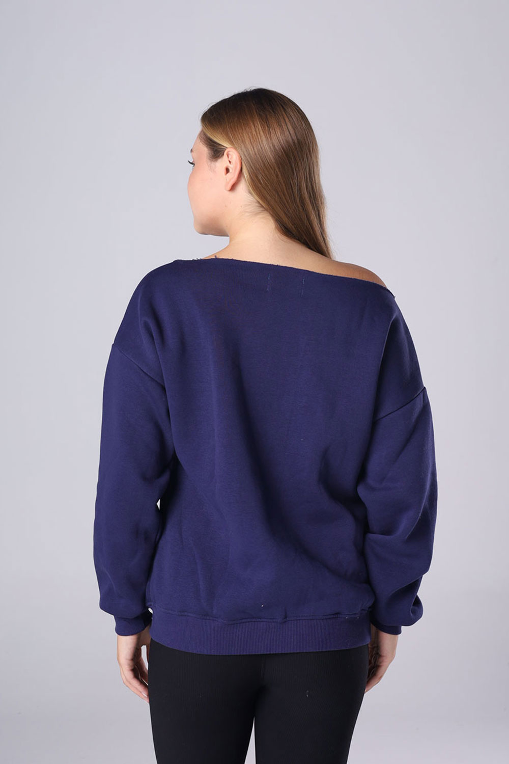 Off-Shoulder Fleece Sweatshirt - Image 7