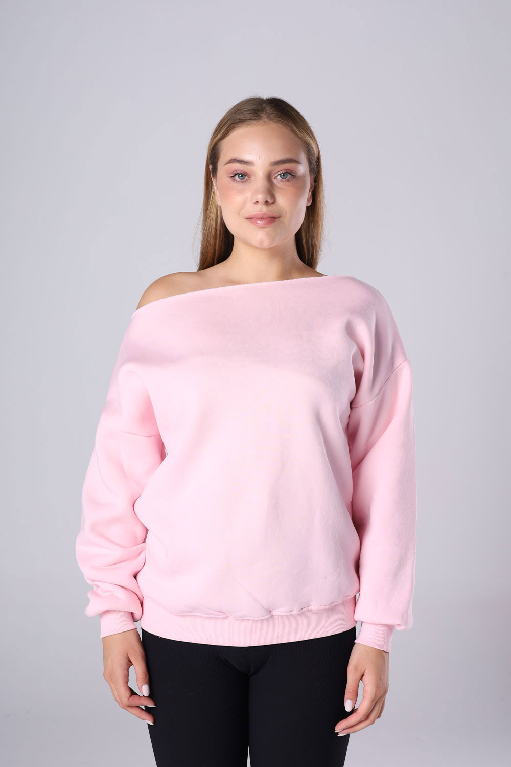 Off-Shoulder Fleece Sweatshirt - Image 18