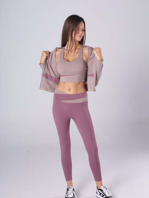 Seamless Zip-Up 3 pieces leggings Set
