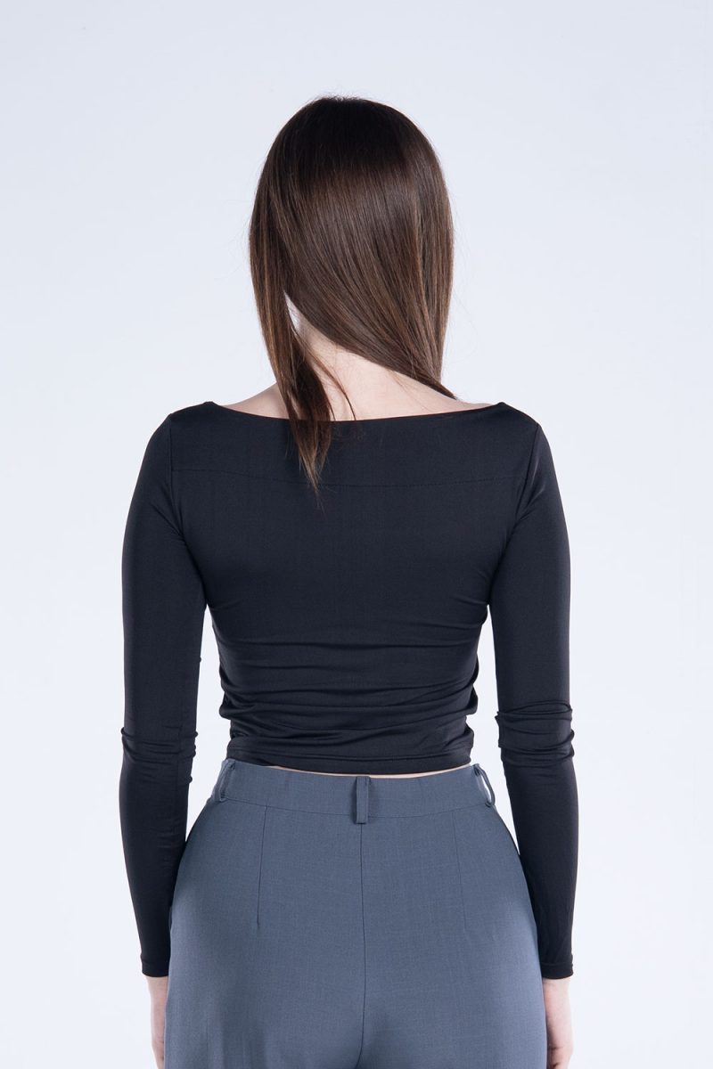 Basic Long Sleeve Square Neck Top - Image 32
