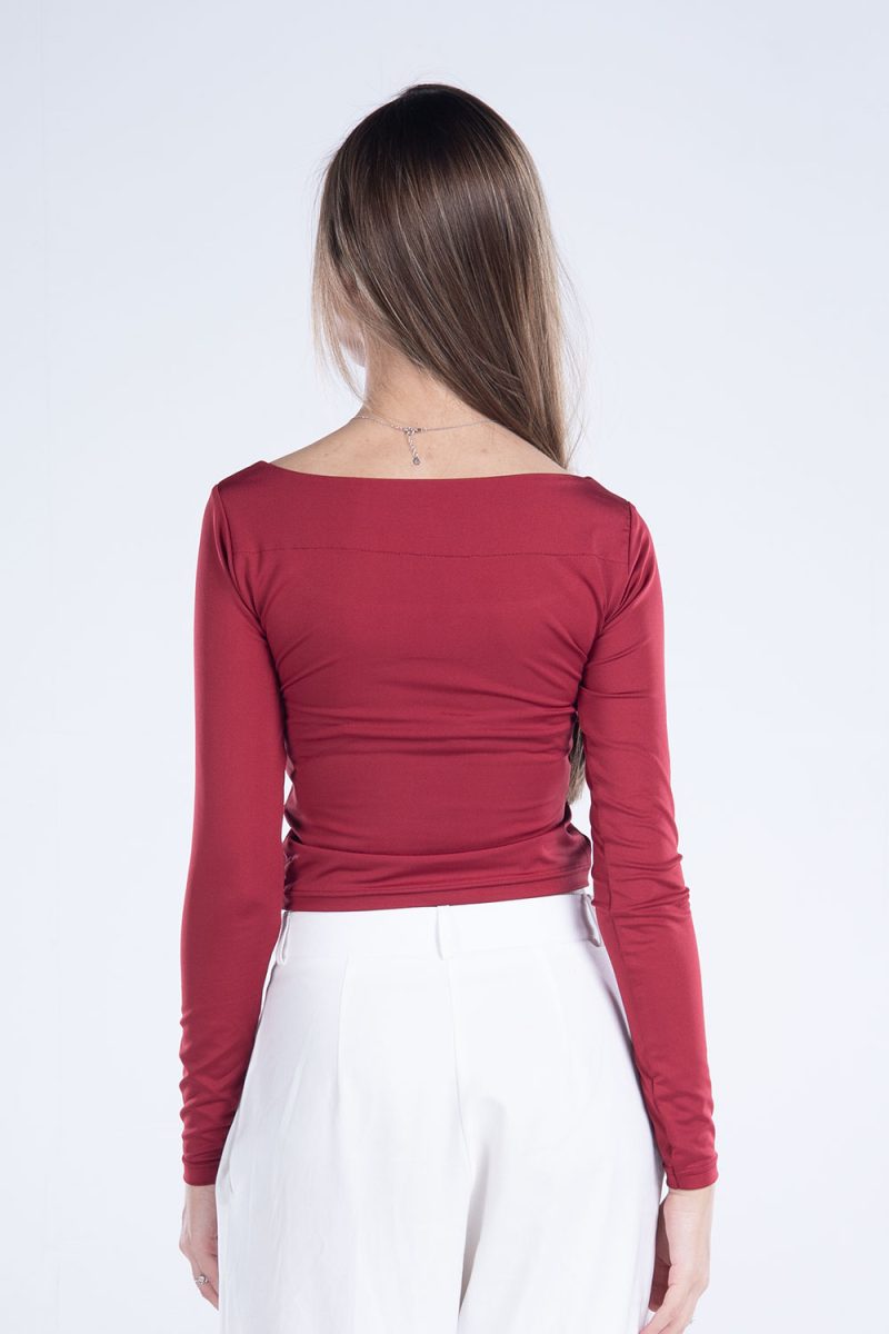 Basic Long Sleeve Square Neck Top - Image 11