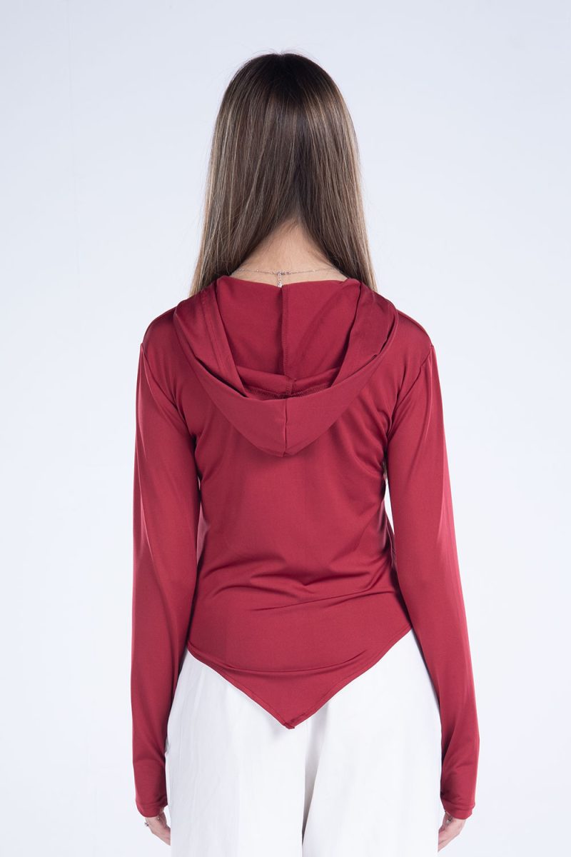 Hooded Drape Long Sleeve Top - Image 14