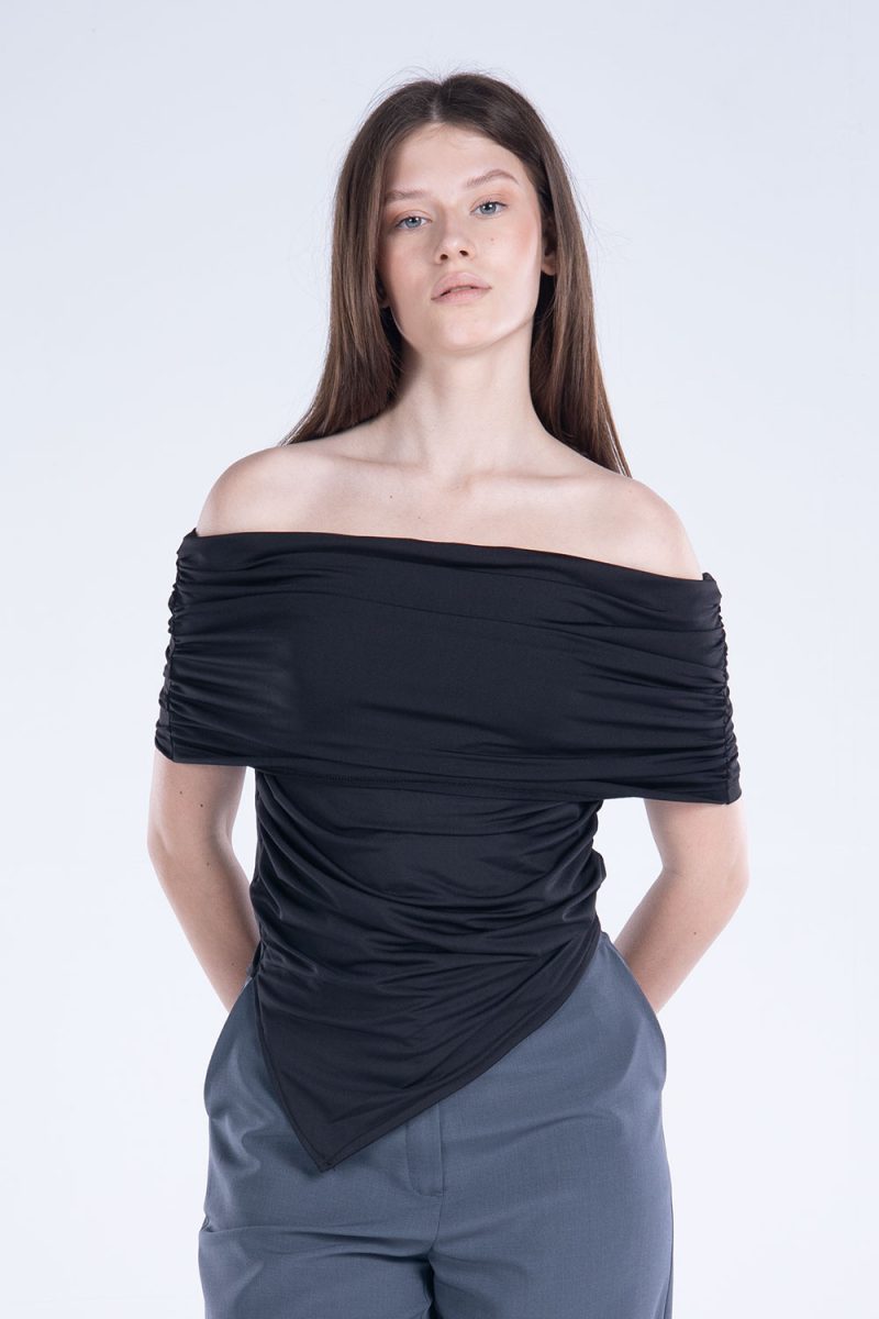 Draped Off-Shoulder Sleeveless top - Image 19