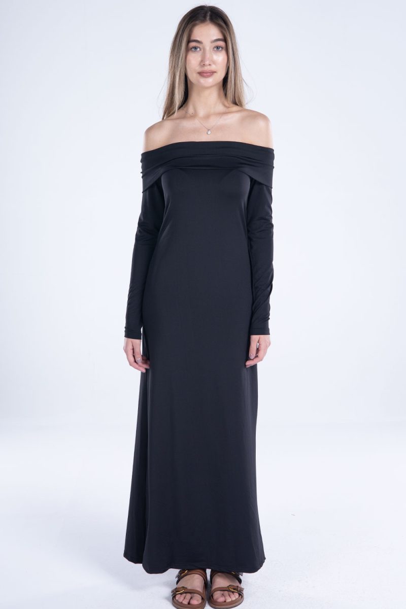 Off-Shoulder Long Sleeve Dress - Image 23