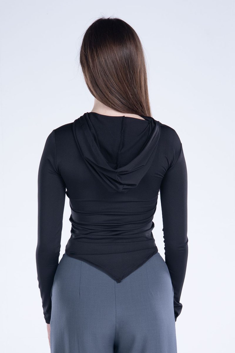 Hooded Drape Long Sleeve Top - Image 38