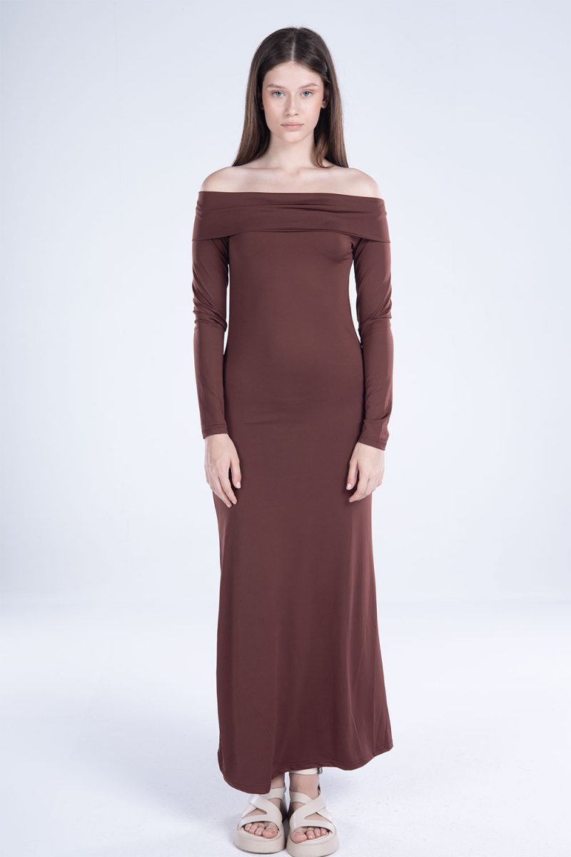 Off-Shoulder Long Sleeve Dress - Image 19
