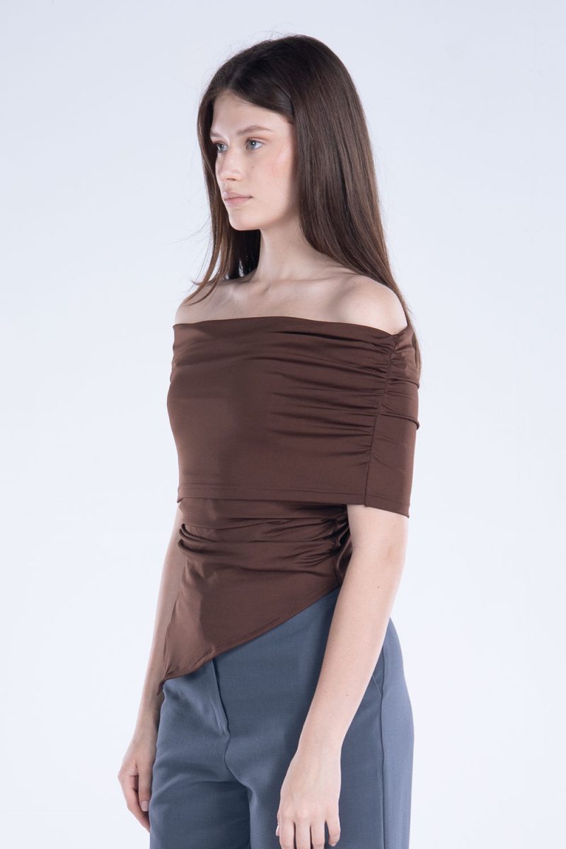 Draped Off-Shoulder Sleeveless top - Image 17