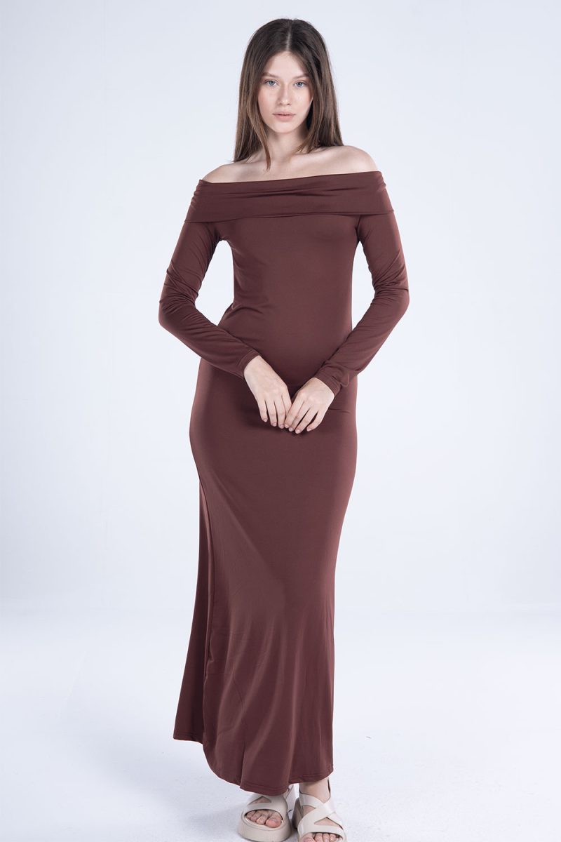 Off-Shoulder Long Sleeve Dress - Image 21