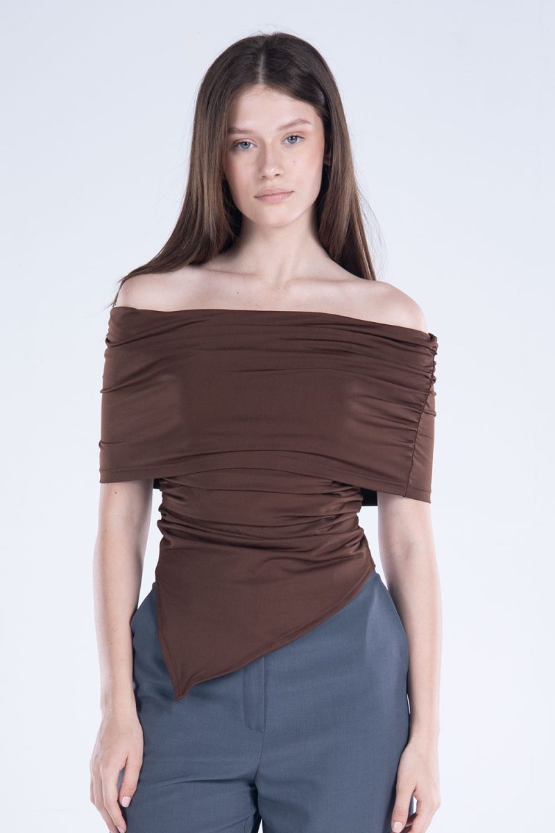 Draped Off-Shoulder Sleeveless top - Image 16