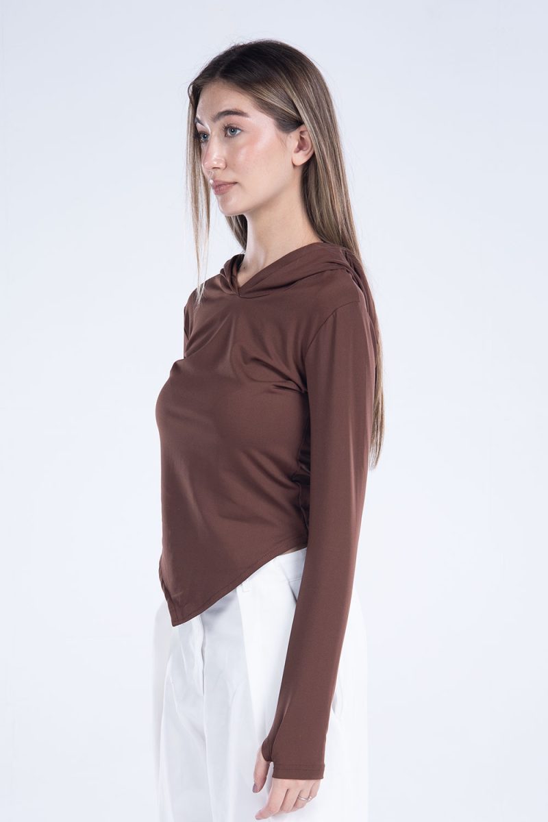 Hooded Drape Long Sleeve Top - Image 31