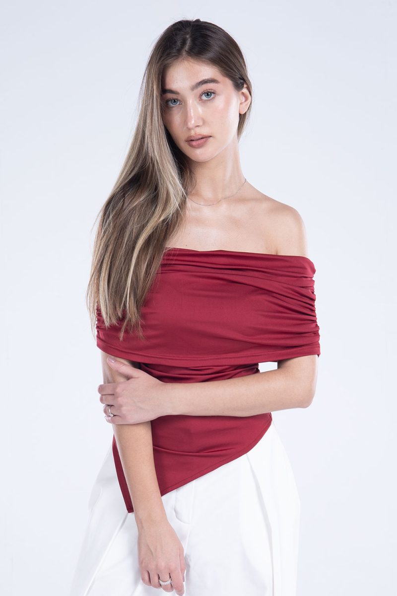 Draped Off-Shoulder Sleeveless top - Image 7