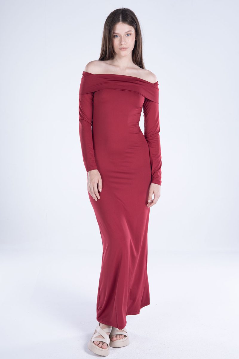 Off-Shoulder Long Sleeve Dress - Image 10