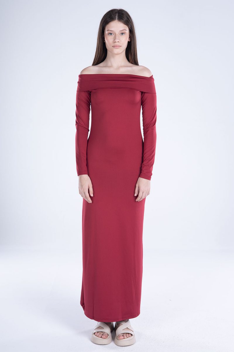 Off-Shoulder Long Sleeve Dress - Image 8