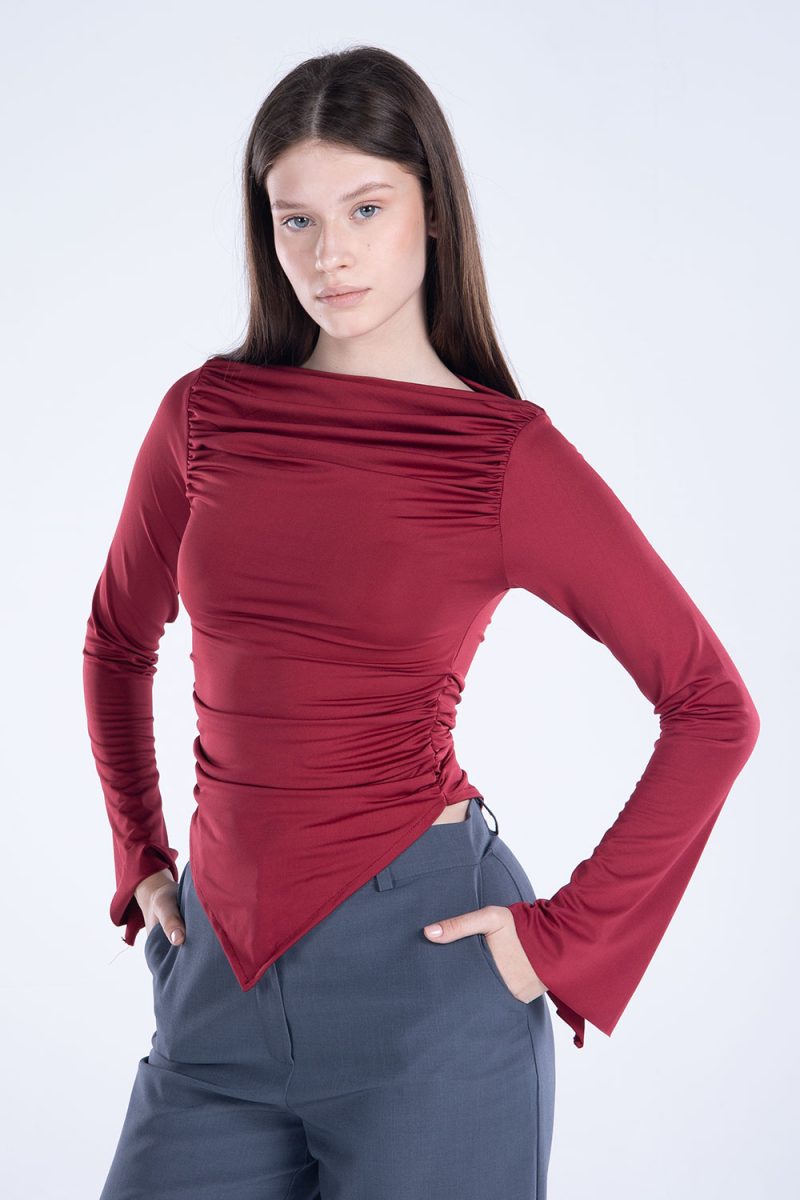 Draped Long Sleeve Top - Image 9