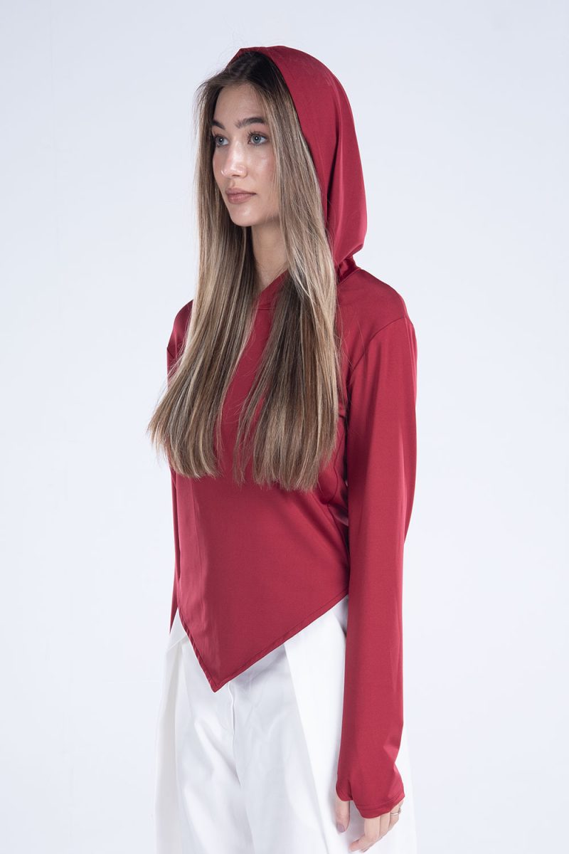 Hooded Drape Long Sleeve Top - Image 13