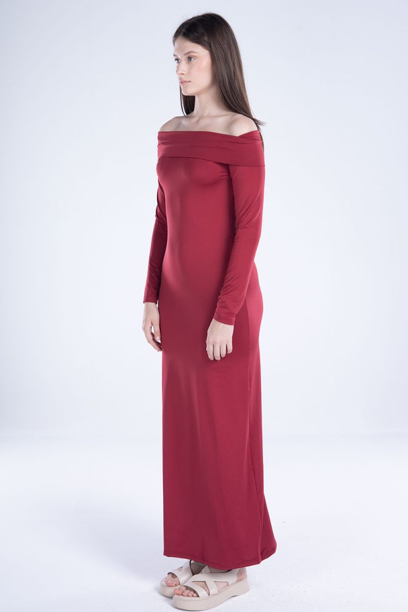 Off-Shoulder Long Sleeve Dress - Image 9